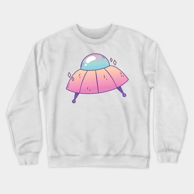 Alien UFO Spaceship Crewneck Sweatshirt by edwardecho